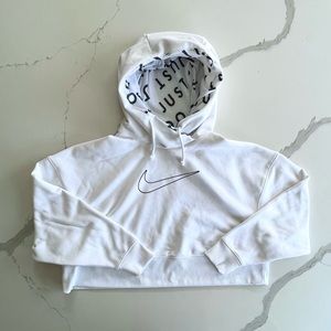 Nike Dry Fit White Crop Hoodie